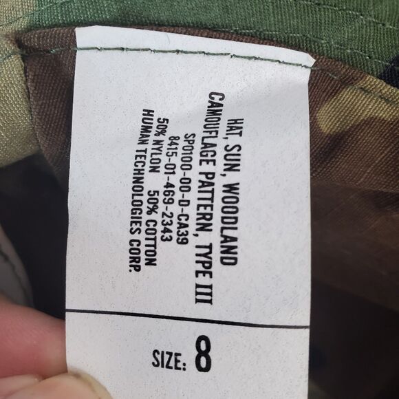 Human Technologies Co Camo Boonie Hat Mens Sz 8 Army Hunting Camping Outdoor - Picture 7 of 7